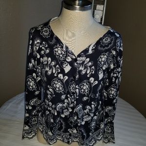 Lightweight cotton knit cardigan.